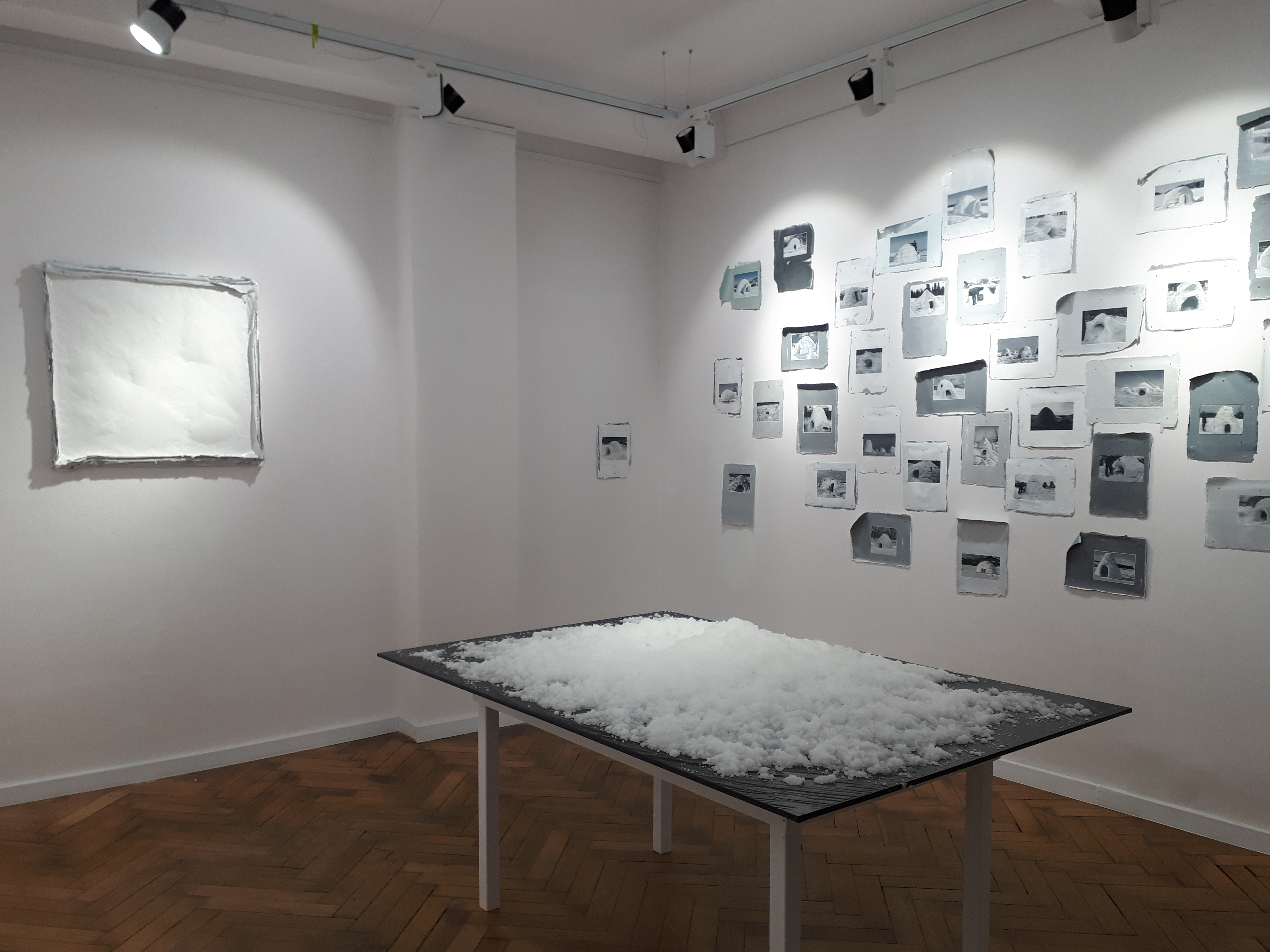 Purchle, Śnieg, Google Igloos, widok wystawy Zmiana Czasu, Galeria Nanazenit, 2020